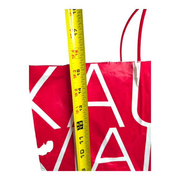 Kaufmann's Red & White Logo Spell Out Large Paper Shopping Bag Vintage Prop - Picture 4 of 9